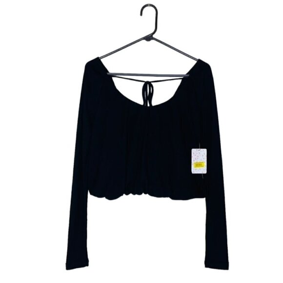 FREE PEOPLE Bondi Thermal Long Sleeve Back Tie Top, Size XS - NWT - Picture 2 of 8